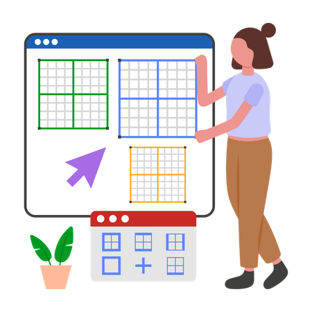 Programmer develops Grid Design  Illustration