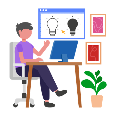 Programmer develops Icon  Illustration