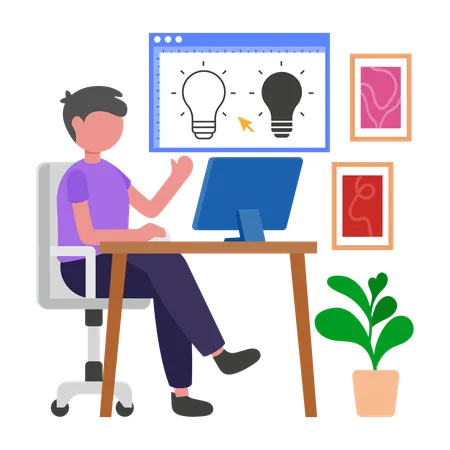Programmer develops Icon  Illustration