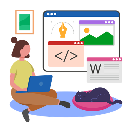 Programmer develops Low Code Development  Illustration