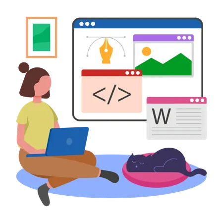 Programmer develops Low Code Development  Illustration