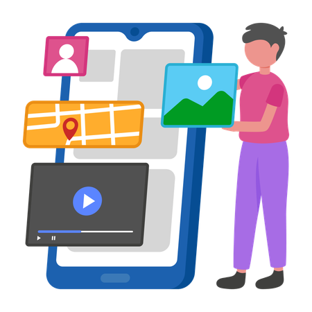 Programmer develops Mobile application  Illustration