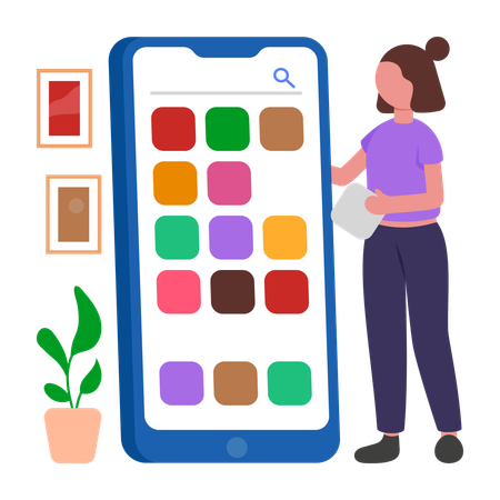 Programmer develops Mobile Apps  Illustration