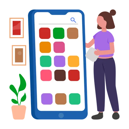Programmer develops Mobile Apps  Illustration