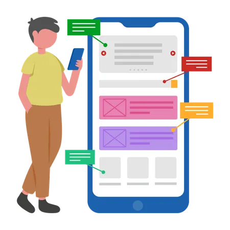 Programmer develops Mobile UX  Illustration