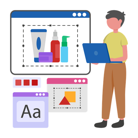 Programmer develops Packaging Design  Illustration
