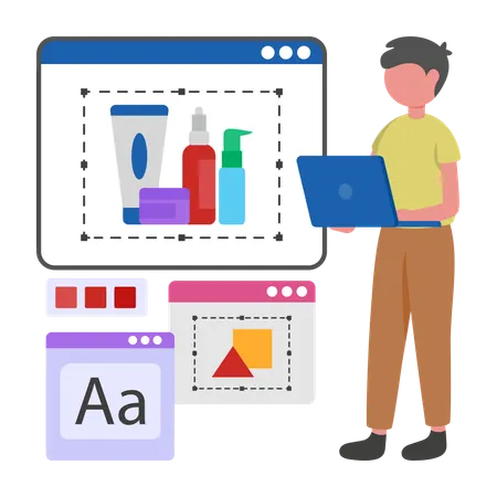 Programmer develops Packaging Design  Illustration