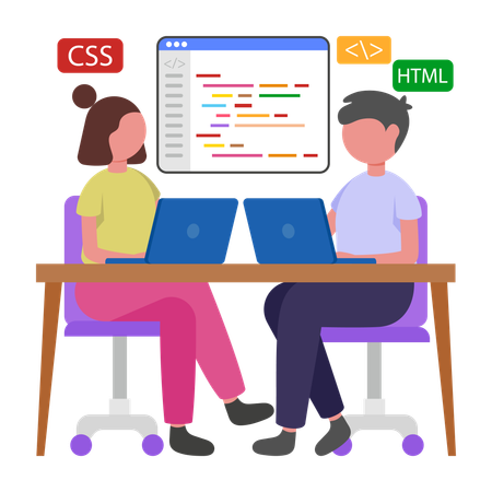 Programmer develops Pair Programming  Illustration