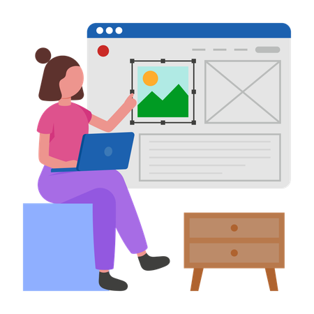 Programmer develops Website design  Illustration