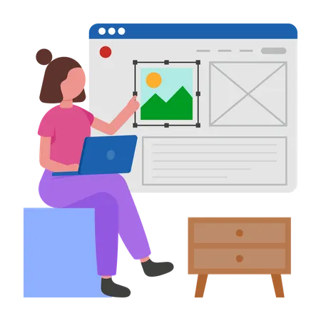 Programmer develops Website design  Illustration