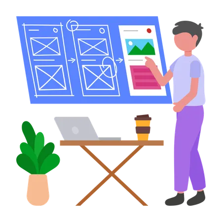 設計プロセスを行うプログラマー  イラスト