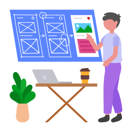 Programmer doing Design Process  Illustration