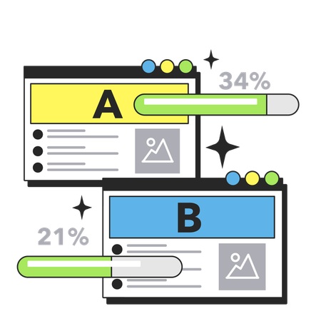 Programmer is doing AB testing  Illustration