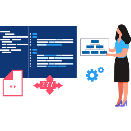 Programmer is doing website maintenance Illustration