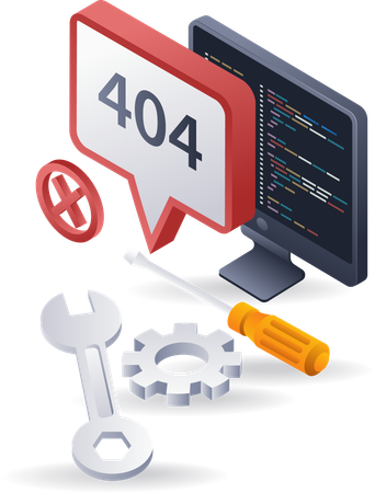 Programmer repair internet error code 404  Illustration