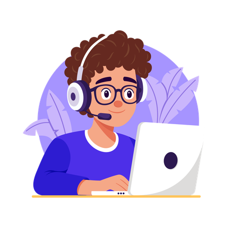 Programmer using Laptop  Illustration