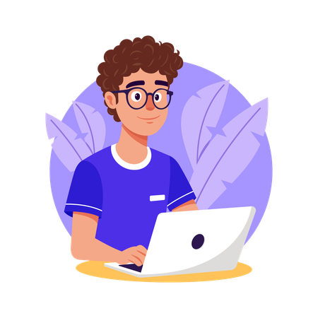 Programmer using Laptop  Illustration