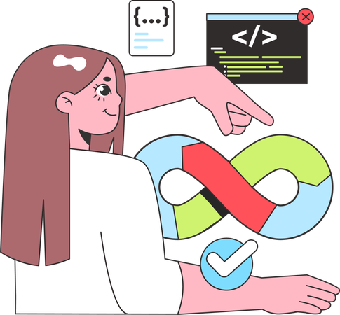 Programmer works on application code  Illustration