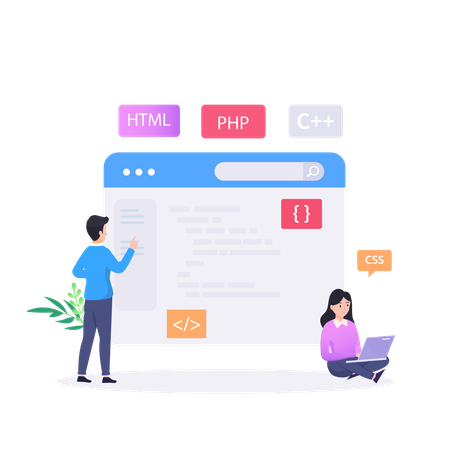 Programmers Designs Web Application  Illustration