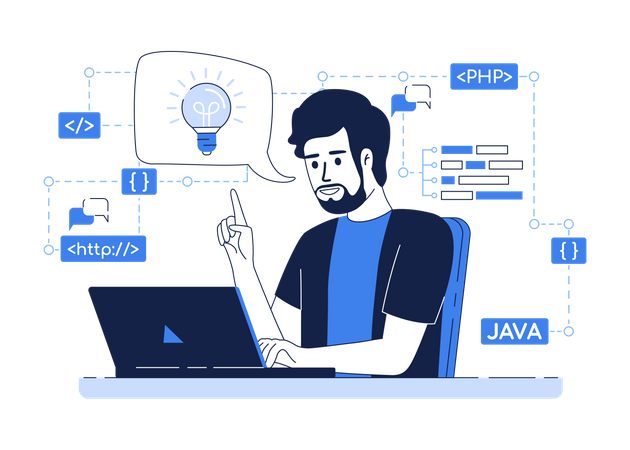 Programmeur avec une nouvelle idée  Illustration