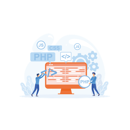 Programmeurs travaillant sur le projet  Illustration