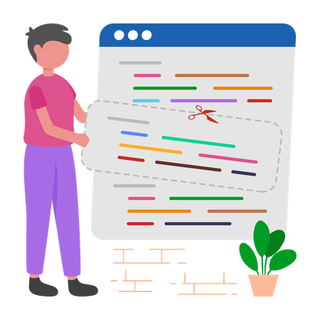 Programmierer, der Code-Snippets erstellt  Illustration