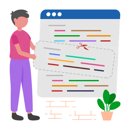 Programmierer, der Code-Snippets erstellt  Illustration