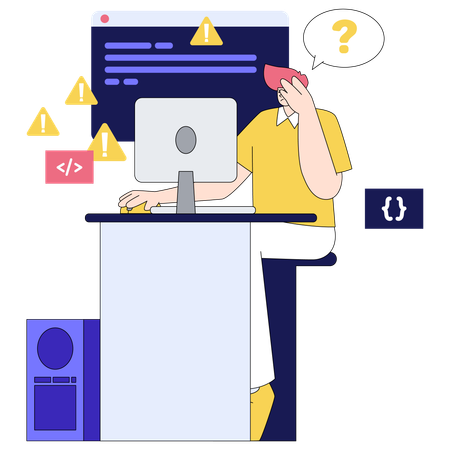 Programmierer findet seinen Code heraus  Illustration