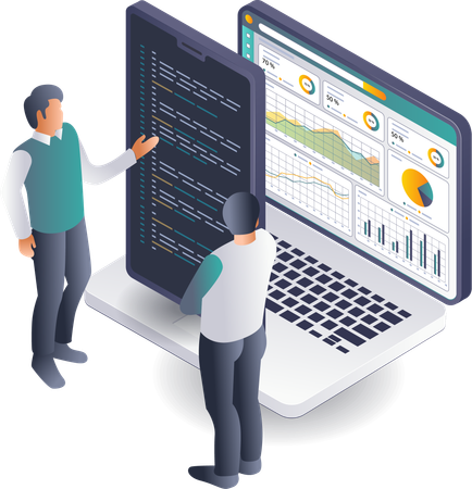 Programmiererteams arbeiten an der Codierung  Illustration