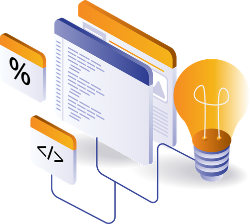 Ideen für Programmiersprachen zum Erstellen von Websites  Illustration