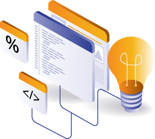 Ideen für Programmiersprachen zum Erstellen von Websites  Illustration