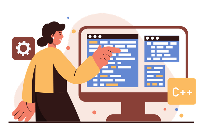 Programmieren Arbeitskonzept isolierte Szenen gesetzt  Illustration