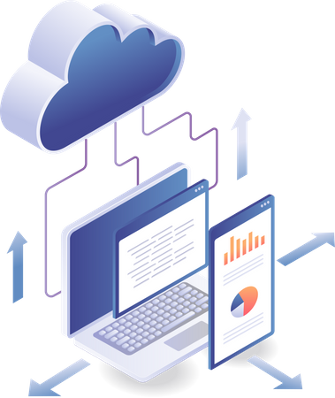 Programmierung von Cloud-Server-Datenanalysen  Illustration