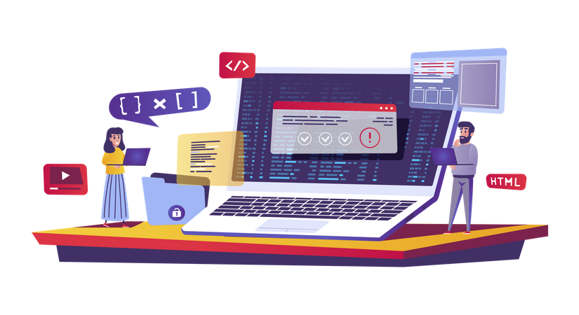 Programming and coding  Illustration