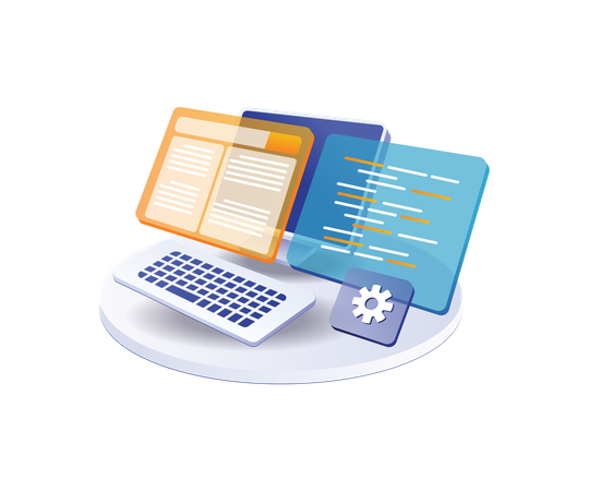 Programming language for web developers  Illustration