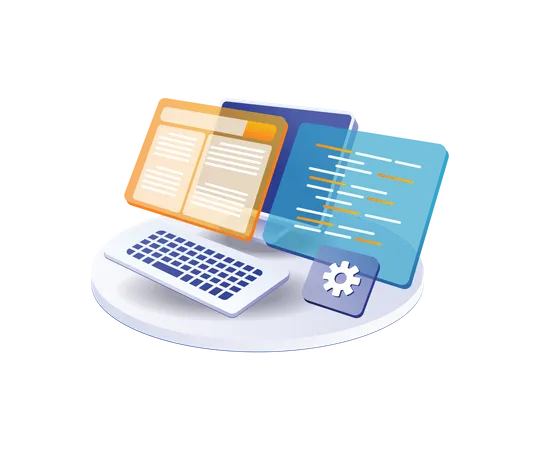 Programming language for web developers  Illustration