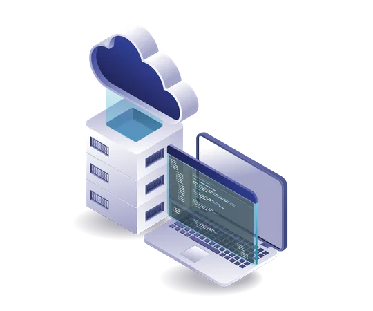 Programming language professional cloud server  Illustration