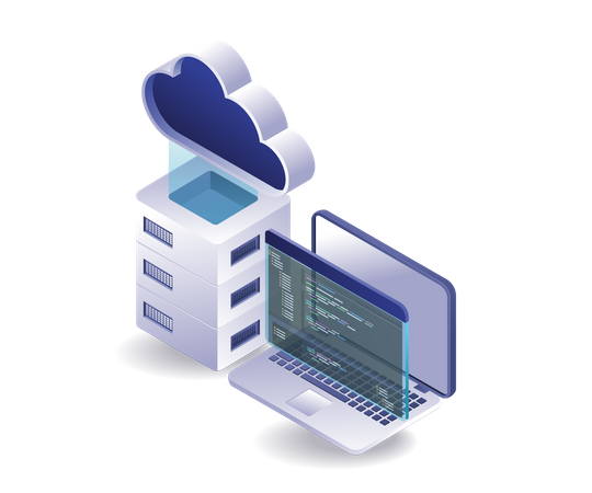 Programming language professional cloud server  Illustration