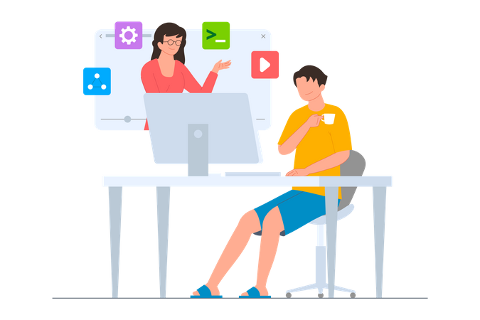 Programming Online Course  Illustration