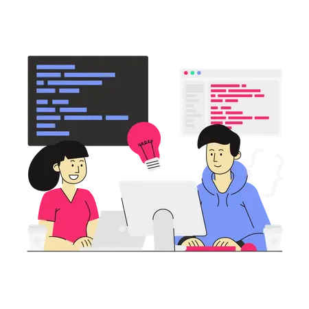 Programming together  Illustration