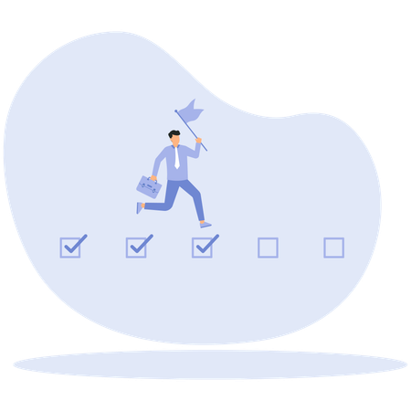Progression from start to success  Illustration