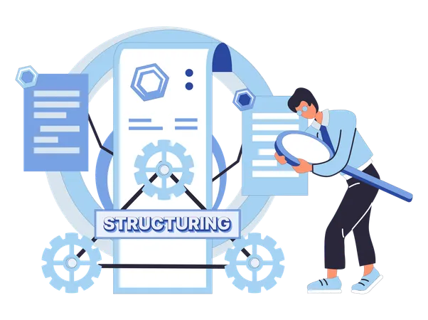 O progresso estratégico nos negócios envolve uma análise eficaz do fluxo de trabalho  Ilustração