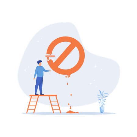 Prohibition or stop sign Illustration