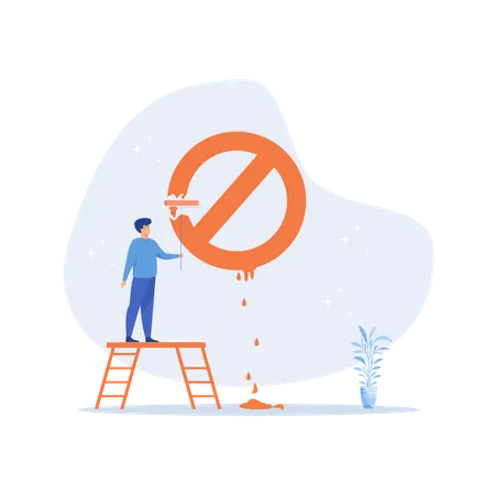 Prohibition or stop sign  Illustration