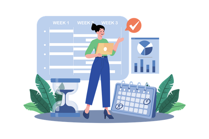 Project coordinator assigning tasks and managing timelines for the team  Illustration