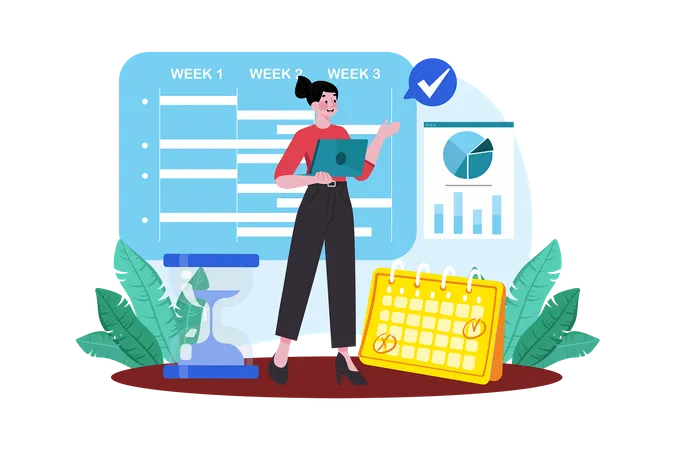 Project coordinator assigning tasks and managing timelines for the team  Illustration