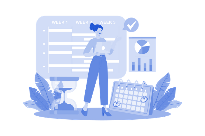 Project coordinator assigning tasks and managing timelines for the team  Illustration