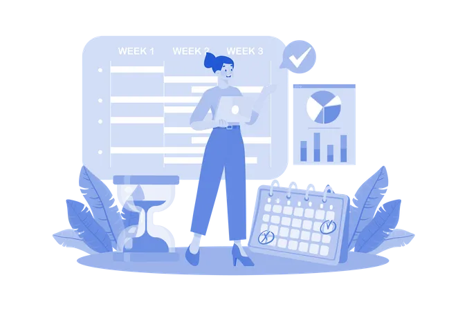 Project coordinator assigning tasks and managing timelines for the team  Illustration