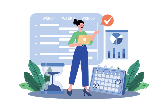 Project coordinator assigning tasks and managing timelines for the team  Illustration