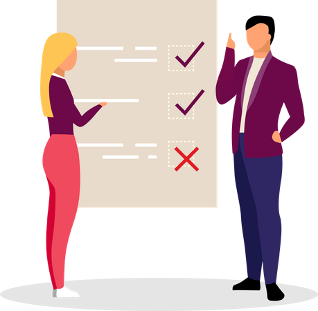 Project manager with checklist Illustration